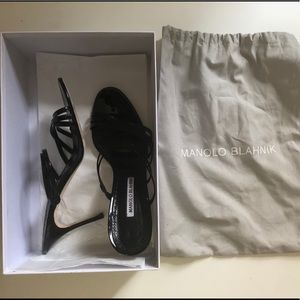Manolo Blahnik “Andena” 90 - Black Patent